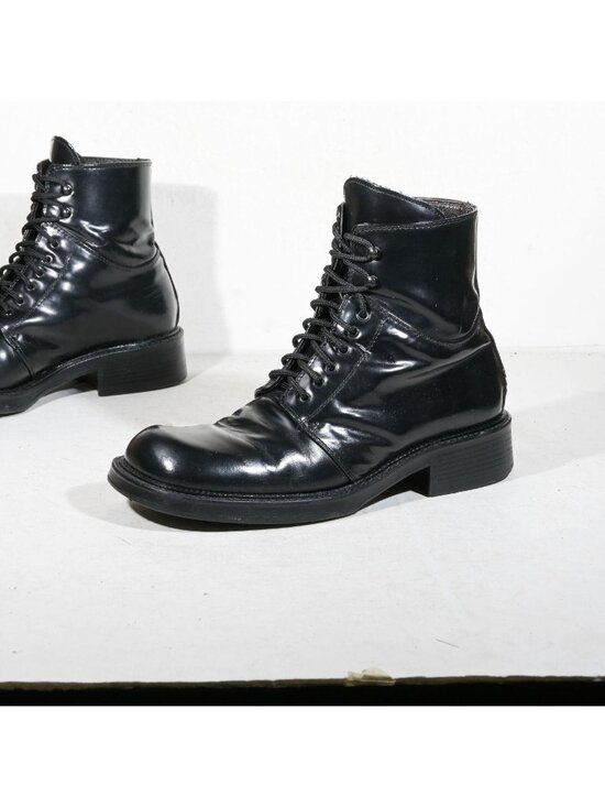 Kenneth Cole Other - Vintage Kenneth Cole New York Black Leather Lace Up Chunky Ankle Boots Made in I